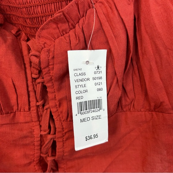 NWT PacSun/La Hearts Lace Up Long Sleeve Rust Boho Crop Top  Size Medium - Picture 12 of 13